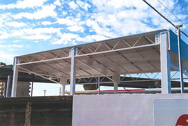 ガソリンスタンド車庫用テント 設置事例 その1