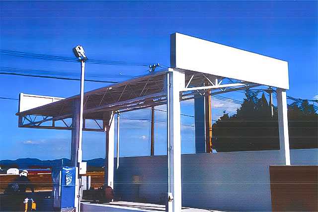 ガソリンスタンド車庫用テント 設置事例 その2