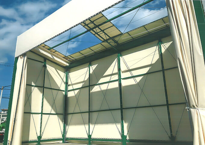 屋根開閉型カーテン式テント倉庫バージョン6